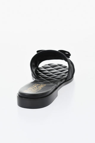 Quilted Leather Sandals LOVEC With Bow