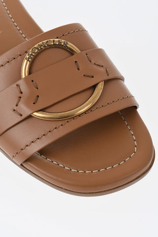 Leather Sandals BELL With Gold-Effect Detail