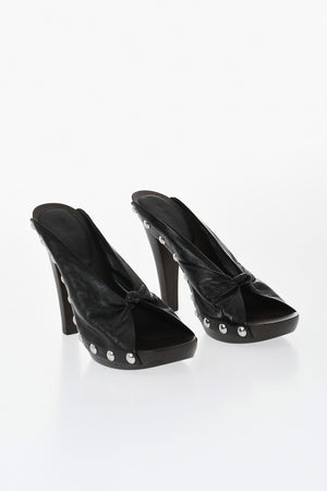 Sandali in Pelle Open Toe con Borchie 12cm