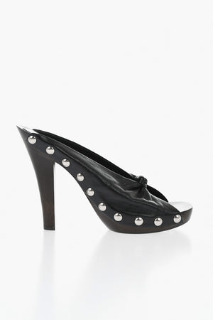 Sandali in Pelle Open Toe con Borchie 12cm