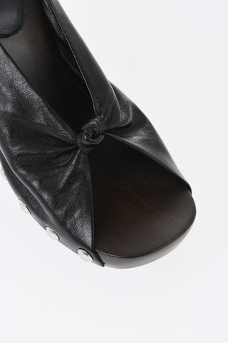 Leather Open-Toe Sandals with Studs 12cm