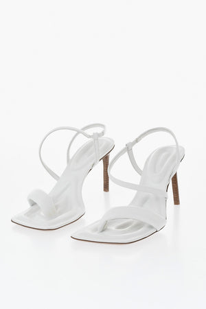Sandali Infradito LIMONE in Pelle con Punta Squadrata Tacco 9cm