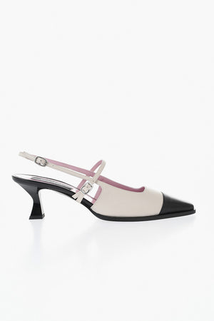 Two-Tone Leather Slingbacks CECILE 6.5cm Heel