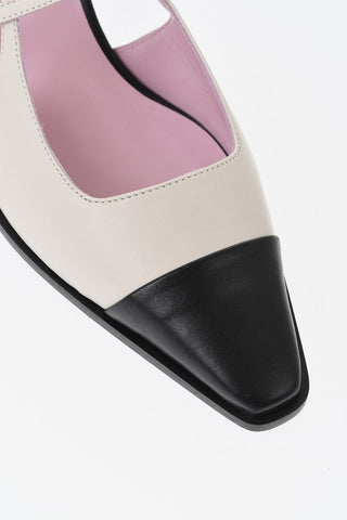Two-Tone Leather Slingbacks CECILE 6.5cm Heel