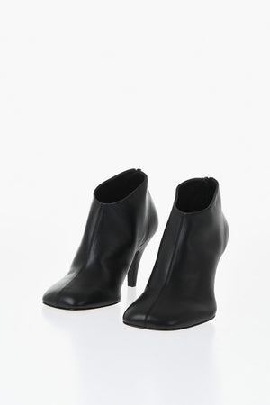 Leather Ankle Boots with Side Zip 10cm