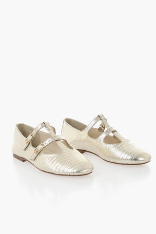 Mary Jane Laminated Leather Ballet Flats