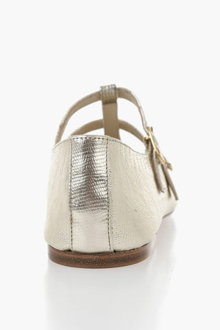 Mary Jane Laminated Leather Ballet Flats