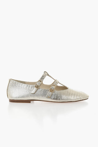 Mary Jane Laminated Leather Ballet Flats