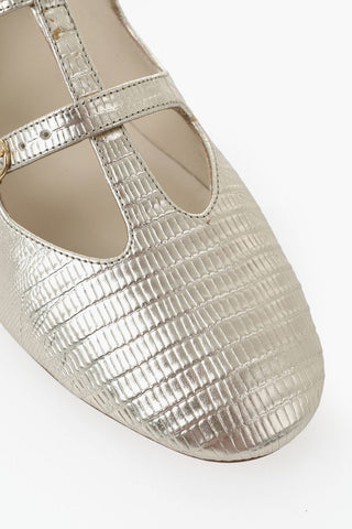 Mary Jane Laminated Leather Ballet Flats