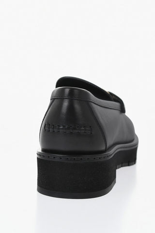 Leather Loafers MARYAN LUG With Gold Gancini Detail