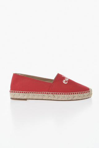 Cotton Espadrilles with Raffia Sole