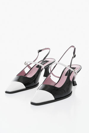 Patent Leather Slingbacks CECILE with Contrast Details 6.5cm Heel