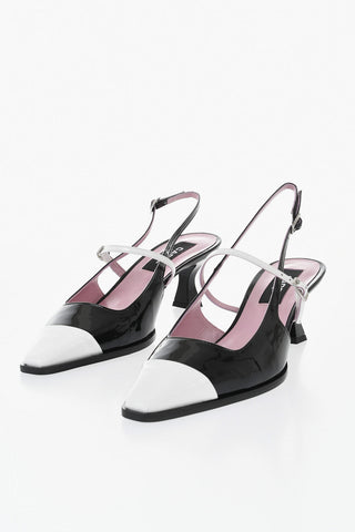 Patent Leather Slingbacks CECILE with Contrast Details 6.5cm Heel
