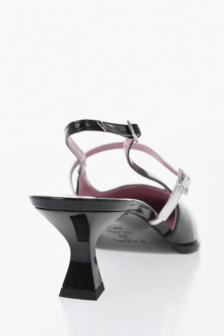 Patent Leather Slingbacks CECILE with Contrast Details 6.5cm Heel
