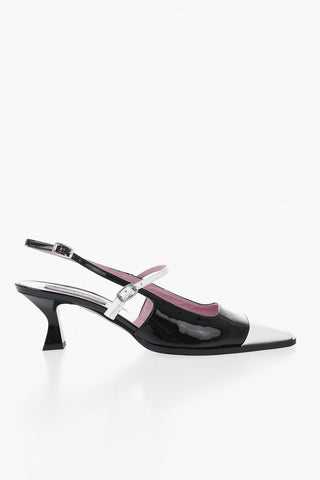 Patent Leather Slingbacks CECILE with Contrast Details 6.5cm Heel