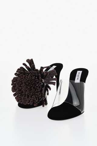 Mules aus Velours mit 10 cm Absatz