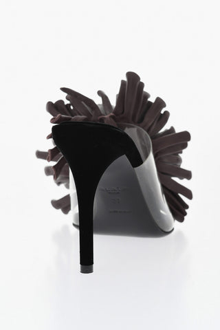 Mules aus Velours mit 10 cm Absatz