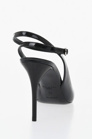 Sandali Slingback Lace Up in Pelle Lucida con Tacco 10cm