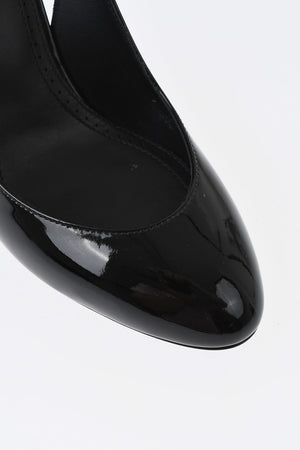 Sandali Slingback Lace Up in Pelle Lucida con Tacco 10cm