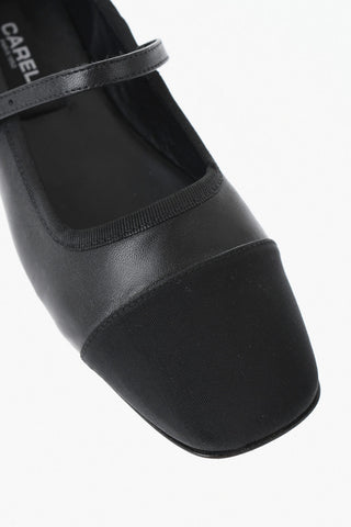 Leather Mary Jane Flats GISELE in Solid Color