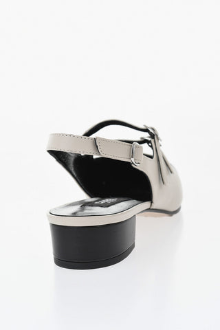 Two-Tone Leather Mary Jane Slingbacks ABRICOT 24 3.5cm Heel