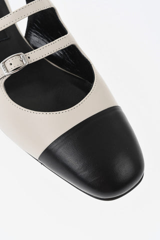 Two-Tone Leather Mary Jane Slingbacks ABRICOT 24 3.5cm Heel
