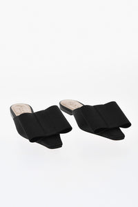 Satin Clogs With Square Toe And Maxi Bow