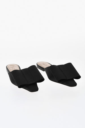Sabot in Satin con Punta Squadrata e Maxi Fiocco