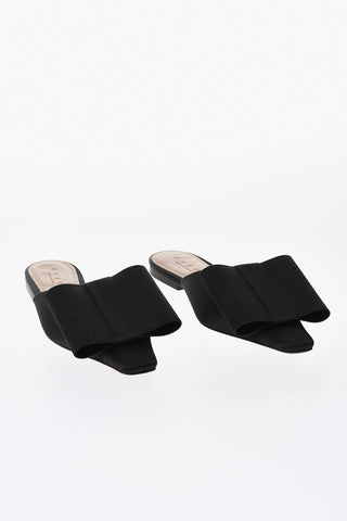 Sabot in Satin con Punta Squadrata e Maxi Fiocco