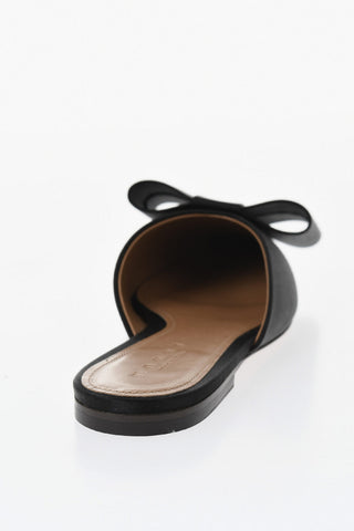 Sabot in Satin con Punta Squadrata e Maxi Fiocco