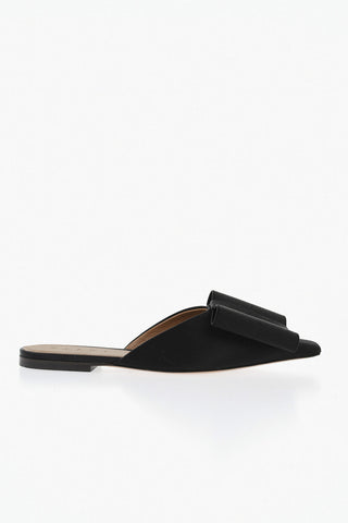 Sabot in Satin con Punta Squadrata e Maxi Fiocco