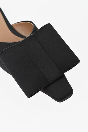 Satin Clogs With Square Toe And Maxi Bow