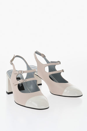 Two-Tone Leather Slingback Mary Jane PAPAYA 25 8 cm Heel