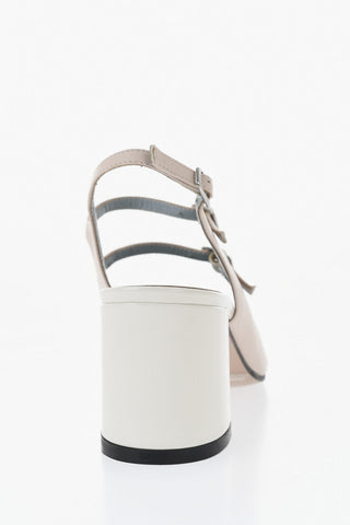 Two-Tone Leather Slingback Mary Jane PAPAYA 25 8 cm Heel