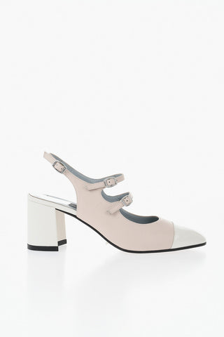 Two-Tone Leather Slingback Mary Jane PAPAYA 25 8 cm Heel