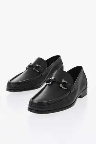 Hammered Leather Loafers GRANDIOSO with Iconic Monogram