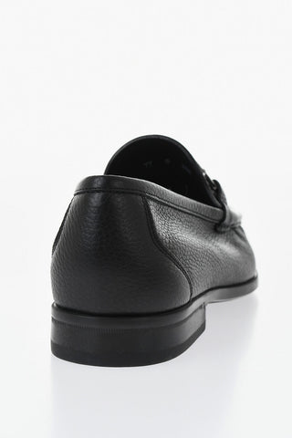 Hammered Leather Loafers GRANDIOSO with Iconic Monogram