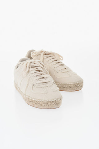 MM22 Cotton Low Sneakers with Raffia Sole