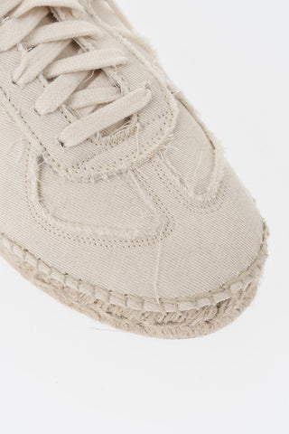 MM22 Cotton Low Sneakers with Raffia Sole