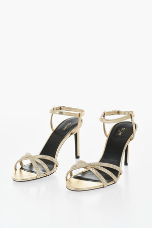 Sandalen Aus Laminiertem Leder Mit Strass 9cm