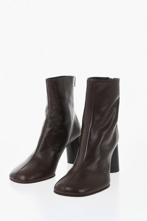 Leather Square-Toe Ankle Boots 9cm