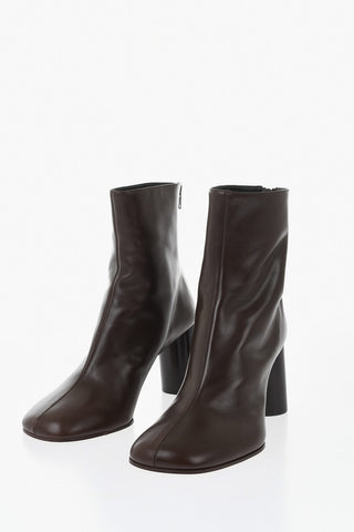 Leder-Stiefeletten mit quadratischer Spitze 9cm