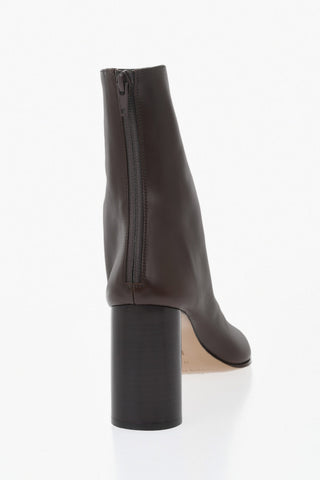 Leder-Stiefeletten mit quadratischer Spitze 9cm