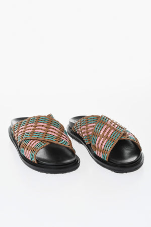 Sandali Criss-Cross in Pelle Intrecciata