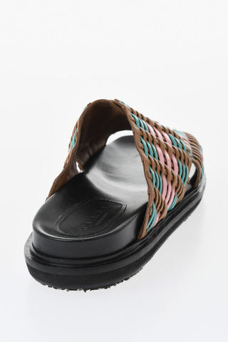 Woven Leather Criss-Cross Sandals