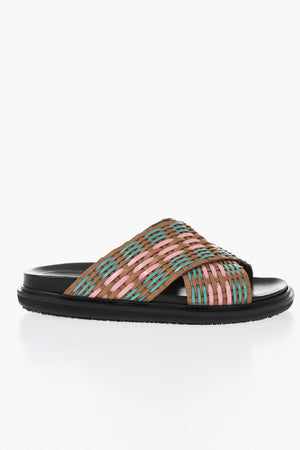 Woven Leather Criss-Cross Sandals