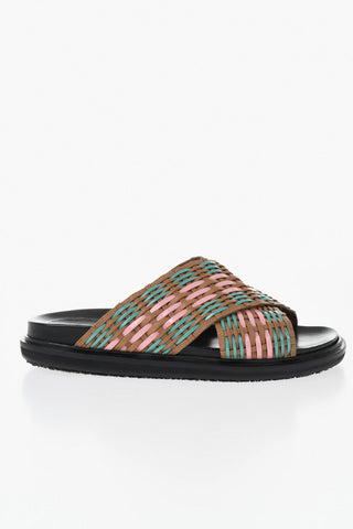 Woven Leather Criss-Cross Sandals