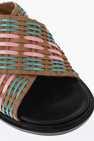 Woven Leather Criss-Cross Sandals