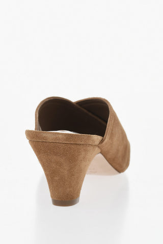Suede Mules HONEY with 6.5 cm Heel