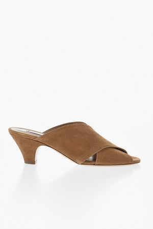Suede Mules HONEY with 6.5 cm Heel